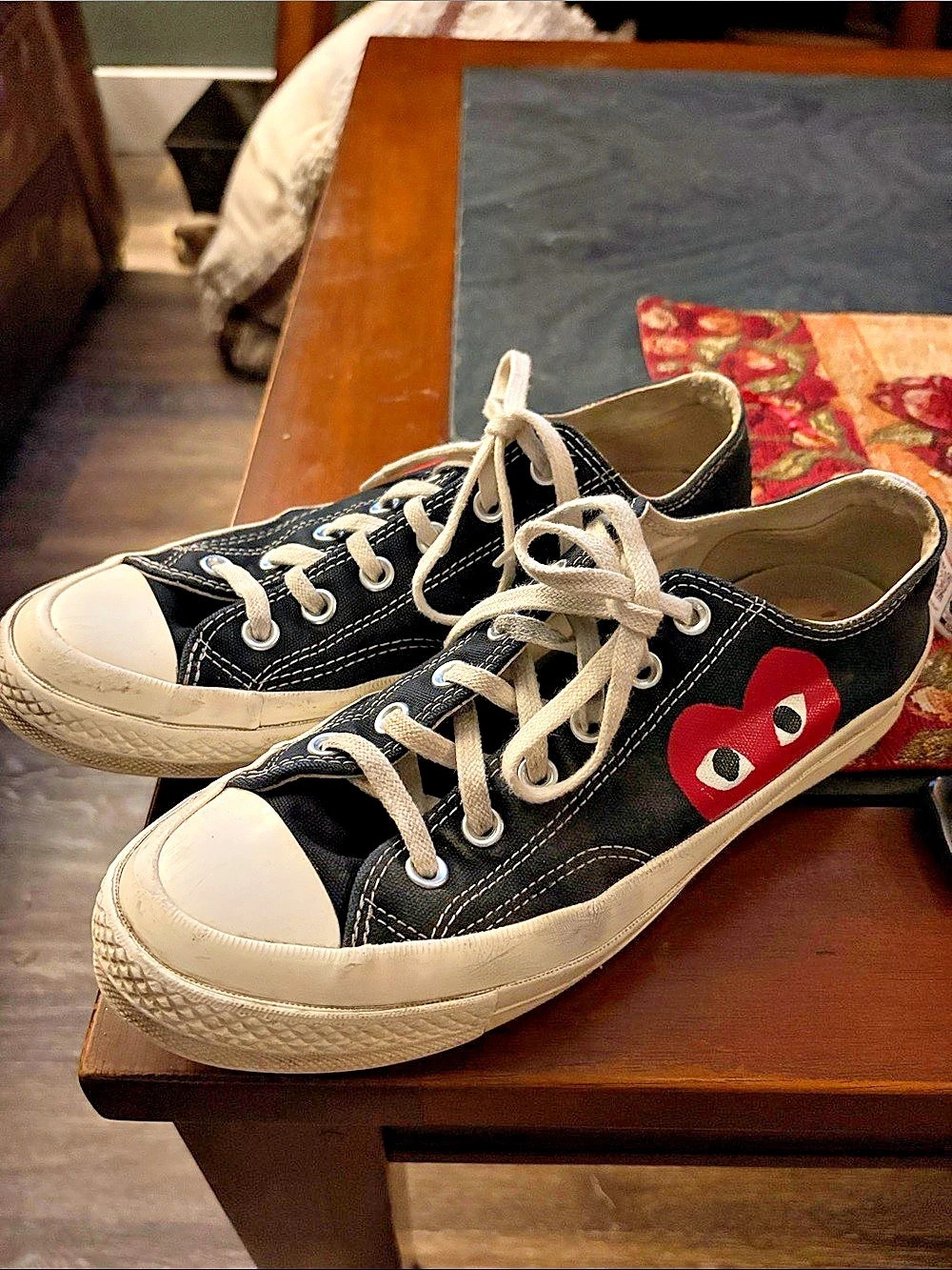 Comme des Garçons PLAY Chuck Taylor All Star Black & White US 9 Good Condition